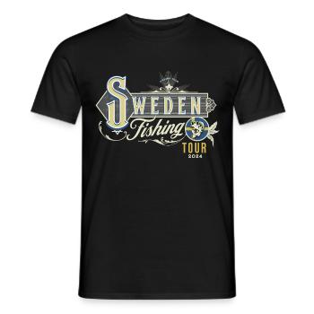 Voyage de pêche en Suède 2024 - T-shirt homme - noir - Devant - AI Model Male 178 light (178cm)