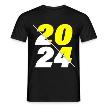 Année 2024 - T-shirt homme - noir - Devant - AI Model Male 178 light (178cm)