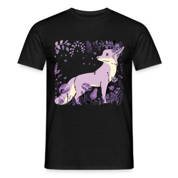 Fox, Wildlife, Wilderness, Nature, Flower, Foxes, Fantasy - Men's T-Shirt - black - Front - AI Model Male 178 light (178cm)