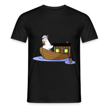 Sailor Chicken Sailor Maritime Boat Ahoy Enfant - T-shirt homme - noir - Devant - AI Model Male 178 light (178cm)