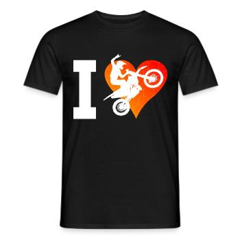 Motocross Freestyle Motocross Supermoto Herren - Männer T-Shirt - Schwarz - Vorne - AI Model Male 178 light (178cm)
