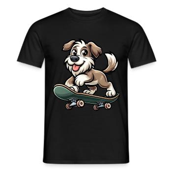 Cute Skater Dog - Männer T-Shirt - Schwarz - Vorne - AI Model Male 178 light (178cm)
