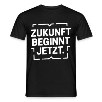 Motivation: Zukunft beginnt jetzt - Männer T-Shirt - Schwarz - Vorne - AI Model Male 178 light (178cm)