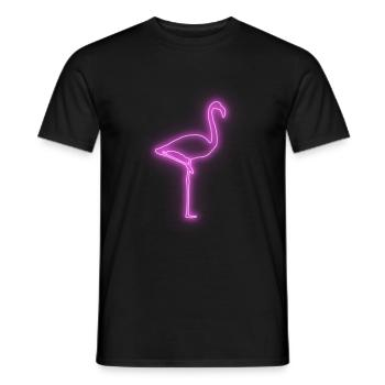 Flamingo Neon Retro - Männer T-Shirt - Schwarz - Vorne - AI Model Male 178 light (178cm)