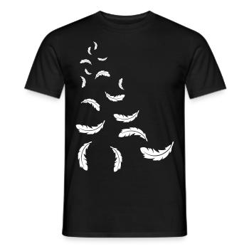 Federn - Männer T-Shirt - Schwarz - Vorne - AI Model Male 178 light (178cm)
