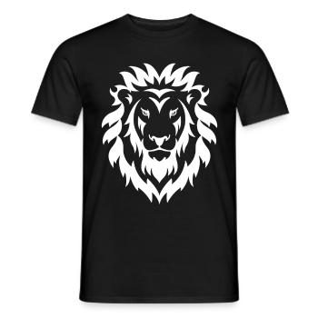 Lion tête crinière logo - T-shirt homme - noir - Devant - AI Model Male 178 light (178cm)