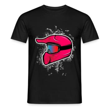 Motocross Helmet Pink - Men's T-Shirt - black - Front - AI Model Male 178 light (178cm)