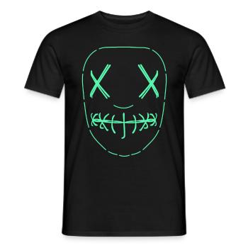 Masque de purge Halloween - T-shirt homme - noir - Devant - AI Model Male 178 light (178cm)