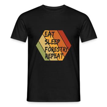 Forestry forestry worker making wood gift - Men's T-Shirt - black - Front - AI Model Male 178 light (178cm)