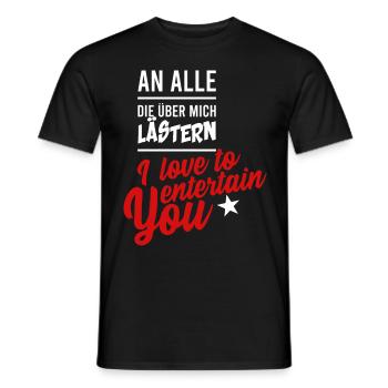 LÄSTERN, GESCHENK - Männer T-Shirt - Schwarz - Vorne - AI Model Male 178 light (178cm)