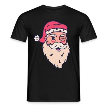 Bonnet Père Noël rouge - T-shirt homme - noir - Devant - AI Model Male 178 light (178cm)