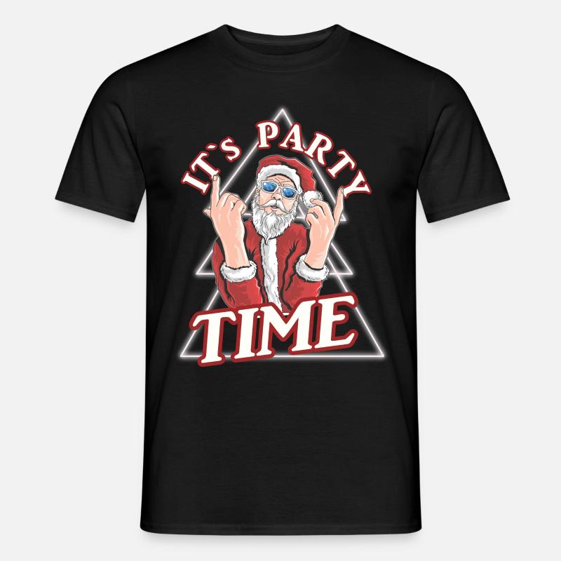 Weihnachtsmann Party - Männer T-Shirt - Schwarz