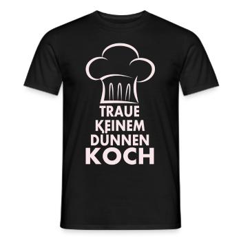 Traue keinem dünnen Koch - Männer T-Shirt - Schwarz - Vorne - AI Model Male 178 light (178cm)