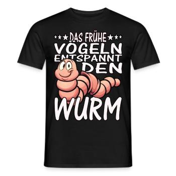 Das frühe Vögeln - Männer T-Shirt - Schwarz - Vorne - AI Model Male 178 light (178cm)