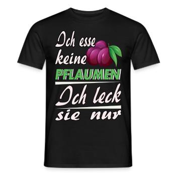 Ich esse keine Pflaumen - Männer T-Shirt - Schwarz - Vorne - AI Model Male 178 light (178cm)