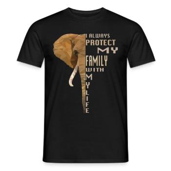 Elephant Protect Family - Männer T-Shirt - Schwarz - Vorne - AI Model Male 178 light (178cm)
