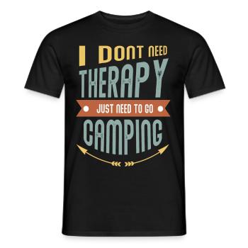 Camping therapy - Men's T-Shirt - black - Front - AI Model Male 178 light (178cm)