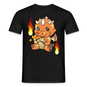 Dragon Baby Marshmellows Fantasy Crickets Fire - Men's T-Shirt - black - Front - AI Model Male 178 light (178cm)