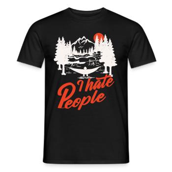 I hate People - Men's T-Shirt - black - Front - AI Model Male 178 light (178cm)