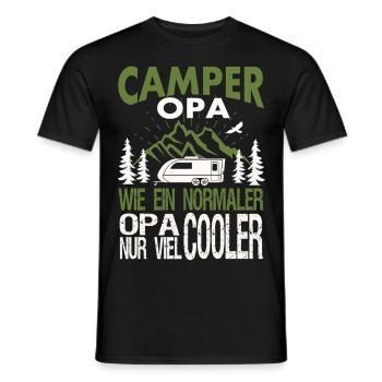 Camper grandpa, like a normal grandpa just a lot cooler - Men's T-Shirt - black - Front - AI Model Male 178 light (178cm)