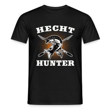 Hecht Hunter - Männer T-Shirt - Schwarz - Vorne - AI Model Male 178 light (178cm)