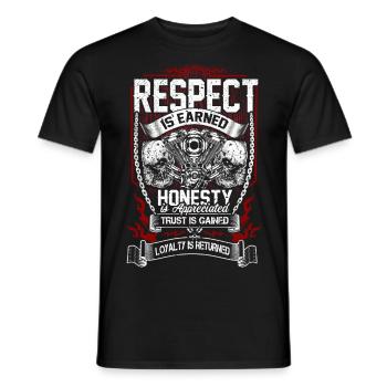 Respekt, Ehrlichkeit, Vertrauen und Loyalität - Männer T-Shirt - Schwarz - Vorne - AI Model Male 178 light (178cm)