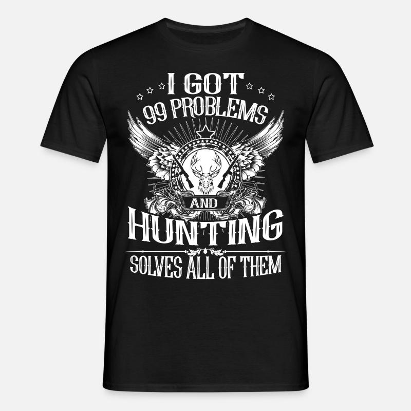 Hunting Solves Problem - Men's T-Shirt - black