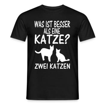 Was ist besser als eine Katze - Männer T-Shirt - Schwarz - Vorne - AI Model Male 178 light (178cm)