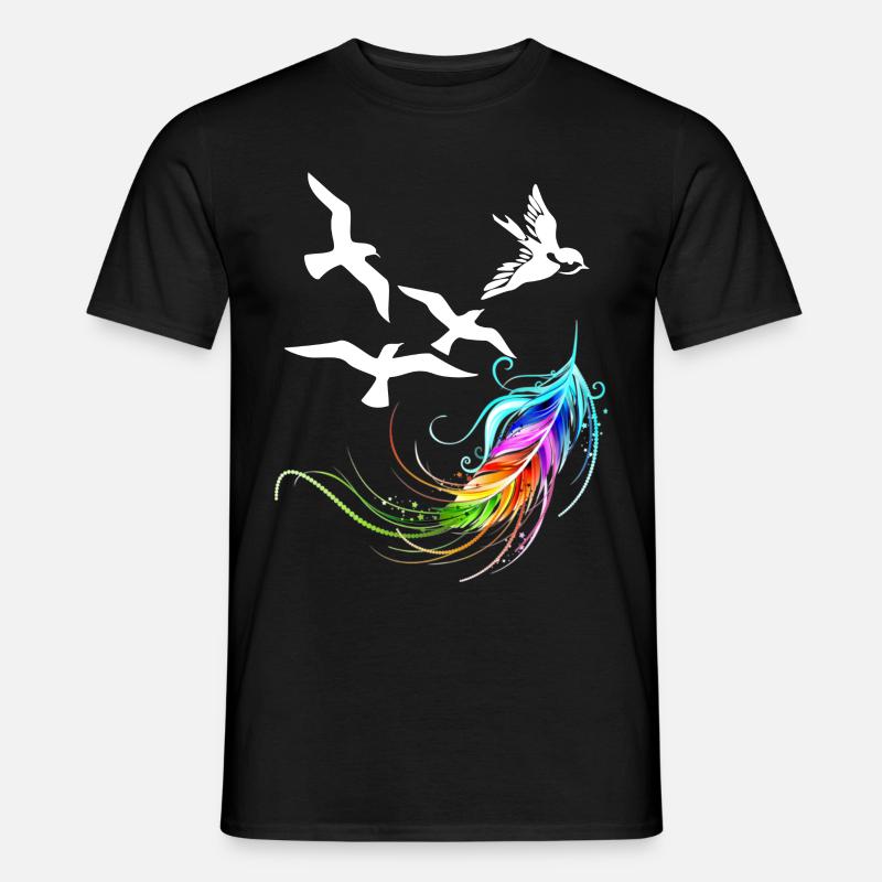 Feder - Männer T-Shirt - Schwarz