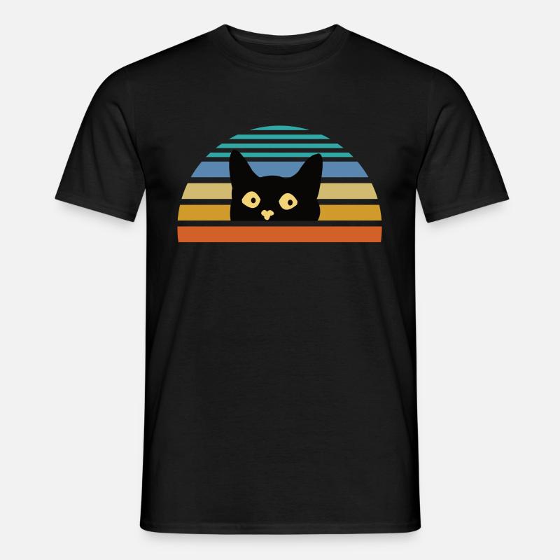 Hallo Katze - Männer T-Shirt - Schwarz