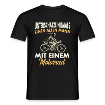 Unterschätze niemals einen alten Mann - Männer T-Shirt - Schwarz - Vorne - AI Model Male 178 light (178cm)