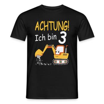 Achtung ich bin 3 - Männer T-Shirt - Schwarz - Vorne - AI Model Male 178 light (178cm)