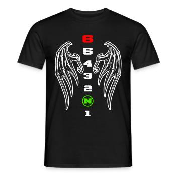 1N23456 gear shift - Men's T-Shirt - black - Front - AI Model Male 178 light (178cm)