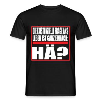 Die Existenzielle Frage ans Leben lustige Sprüche - Männer T-Shirt - Schwarz - Vorne - AI Model Male 178 light (178cm)