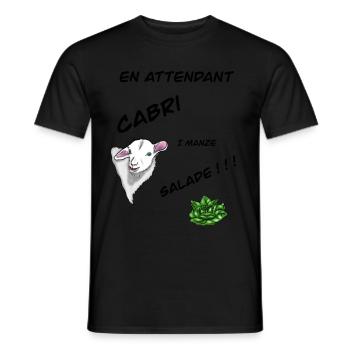 En attendant cabri i manze salade - T-shirt homme - noir - Devant - AI Model Male 178 light (178cm)
