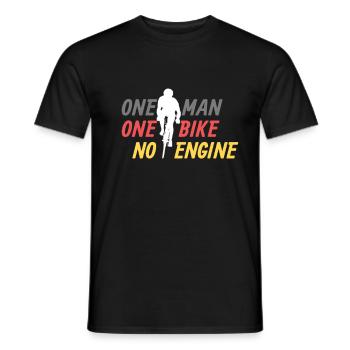 Cyclisme - un homme un vélo sans moteur - T-shirt homme - noir - Devant - AI Model Male 178 light (178cm)