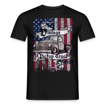 Original Vintage Pickup American Blue Frame 60 - Men's T-Shirt - black - Front - AI Model Male 178 light (178cm)