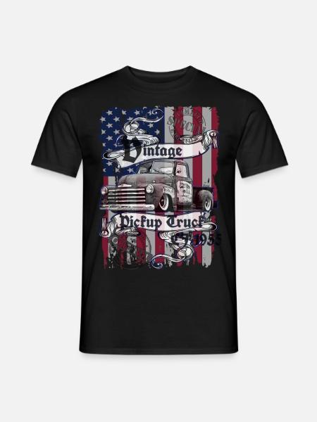 Original Vintage Pickup American Blue Frame 60 - Men's T-Shirt - black