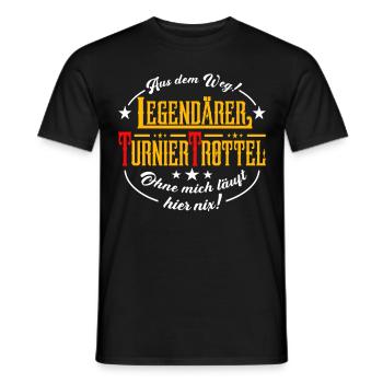Turniertrottel Turnierreiter Reitturnier Pferd QH - Männer T-Shirt - Schwarz - Vorne - AI Model Male 178 light (178cm)