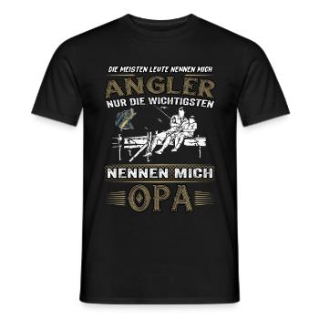 Angler Opa Angeln Großvater Geschenk Geburtstag - Männer T-Shirt - Schwarz - Vorne - AI Model Male 178 light (178cm)