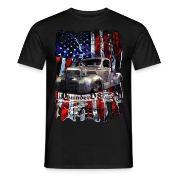 Thunder V8 Fargo Truck since 1947 100% Satisfied - Men's T-Shirt - black - Front - AI Model Male 178 light (178cm)