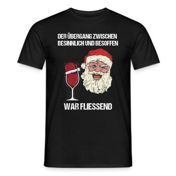 Lustiges Weihnachtsshirt Weihnachten Wein T-Shirt - Männer T-Shirt - Schwarz - Vorne - AI Model Male 178 light (178cm)