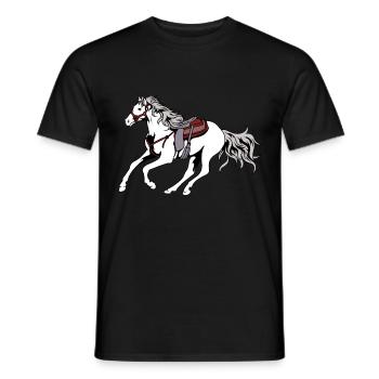 Cheval occidental équitation western cowboy cheval galop - T-shirt homme - noir - Devant - AI Model Male 178 light (178cm)