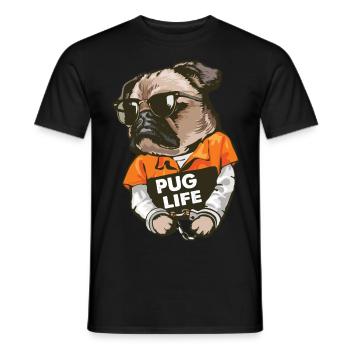 Pug Pug Life Design - Men's T-Shirt - black - Front - AI Model Male 178 light (178cm)