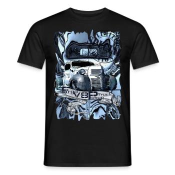 V8 Fargo Truck Bleu Spécial Edition Limitée - T-shirt homme - noir - Devant - AI Model Male 178 light (178cm)