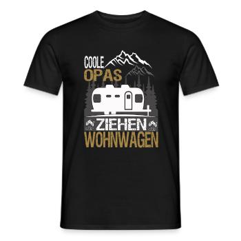 Coole Opas ziehen Wohnwagen. - Männer T-Shirt - Schwarz - Vorne - AI Model Male 178 light (178cm)