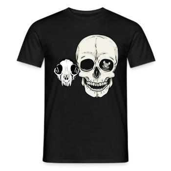 Halloween Bone Skull Cat Human Mouse - Men's T-Shirt - black - Front - AI Model Male 178 light (178cm)