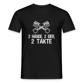 2 Hände 2 Eier 2 Takte - Männer T-Shirt - Schwarz - Vorne - AI Model Male 178 light (178cm)