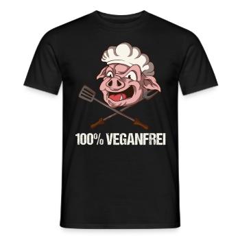 Anti Vegan Geschenk Anti Veganer T-Shirt - Männer T-Shirt - Schwarz - Vorne - AI Model Male 178 light (178cm)