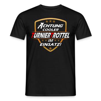 Turniertrottel Turnierreiter Reitturnier Pferd QH - Männer T-Shirt - Schwarz - Vorne - AI Model Male 178 light (178cm)